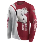 custom troy trojans peeking snoopy red hoodie best selling