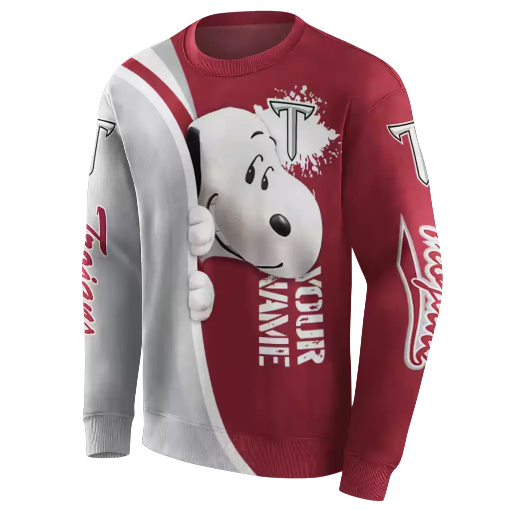 custom troy trojans peeking snoopy red hoodie new arrival custom troy trojans peeking snoopy red hoodie new arrival