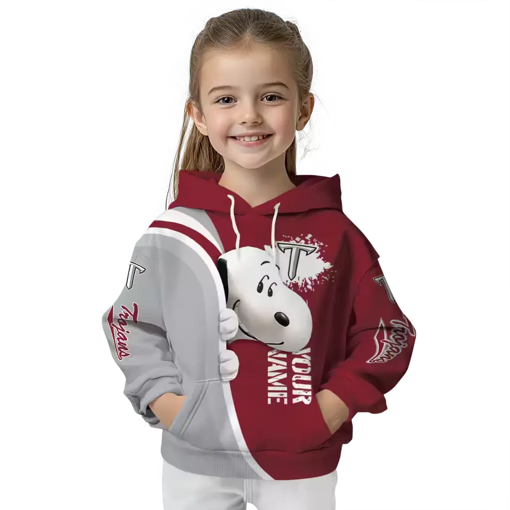 custom troy trojans peeking snoopy red hoodie top rated custom troy trojans peeking snoopy red hoodie top rated