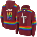 custom troy trojans rainbow stripes red hoodie best selling