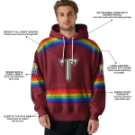 custom troy trojans rainbow stripes red hoodie best selling