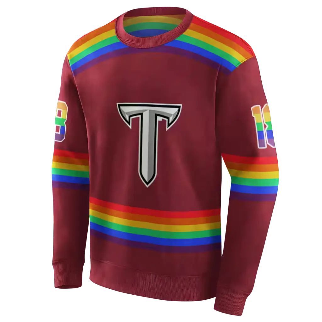custom troy trojans rainbow stripes red hoodie new arrival custom troy trojans rainbow stripes red hoodie new arrival