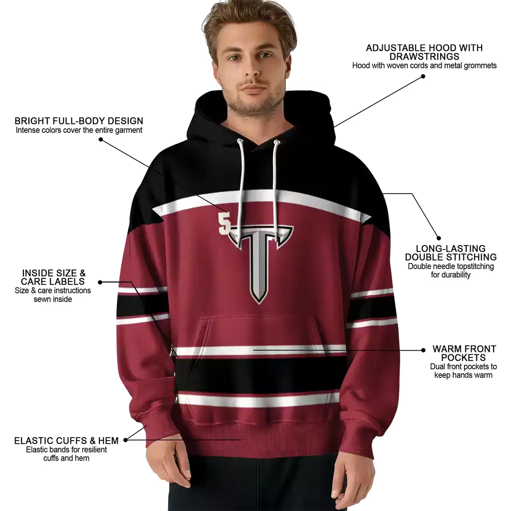 custom troy trojans striped pattern red hoodie latest model custom troy trojans striped pattern red hoodie latest model