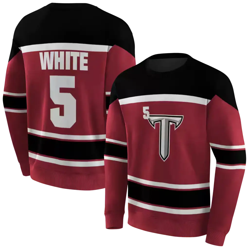 custom troy trojans striped pattern red hoodie premium grade custom troy trojans striped pattern red hoodie premium grade