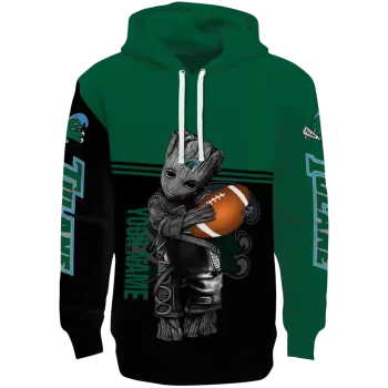 custom tulane green wave baby groot green black hoodie best selling