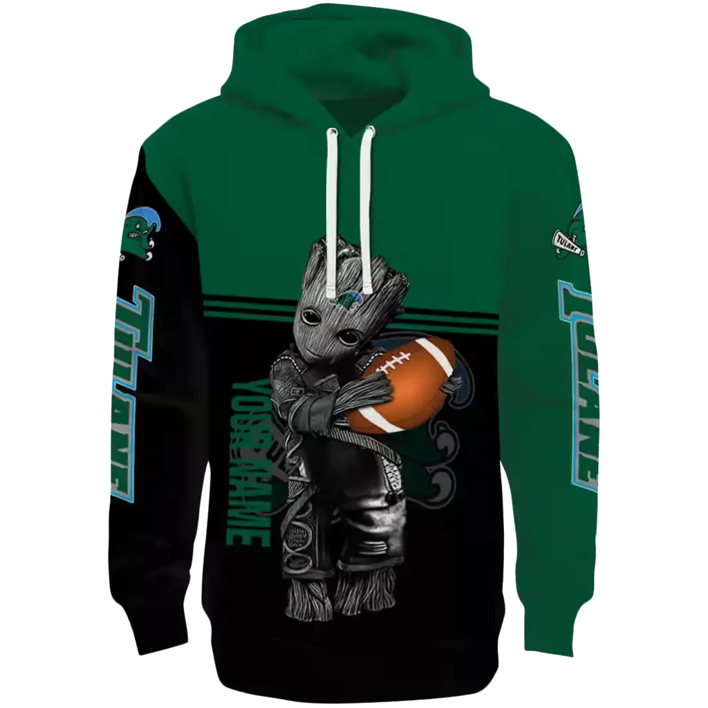 custom tulane green wave baby groot green black hoodie best selling custom tulane green wave baby groot green black hoodie best selling