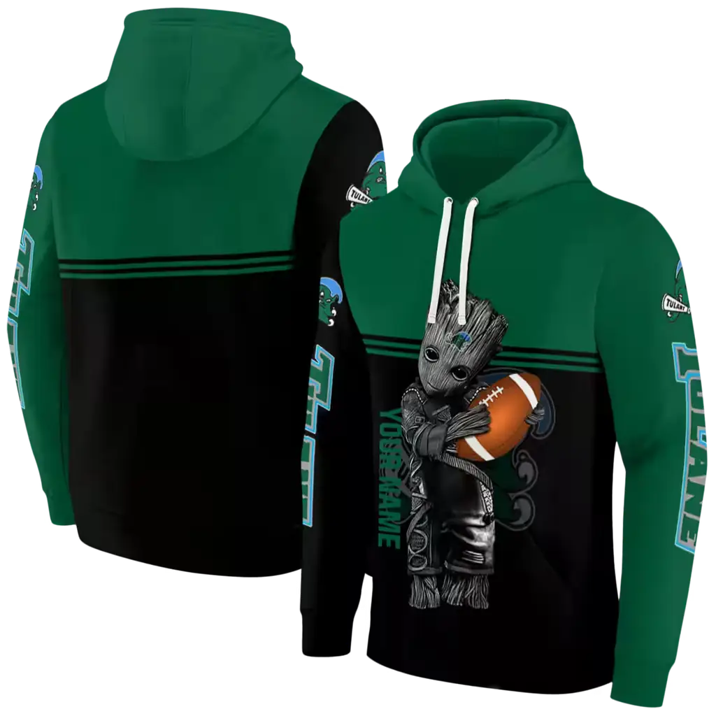 custom tulane green wave baby groot green black hoodie fashion forward custom tulane green wave baby groot green black hoodie fashion forward