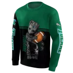 custom tulane green wave baby groot green black hoodie best selling