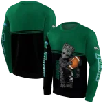 custom tulane green wave baby groot green black hoodie best selling