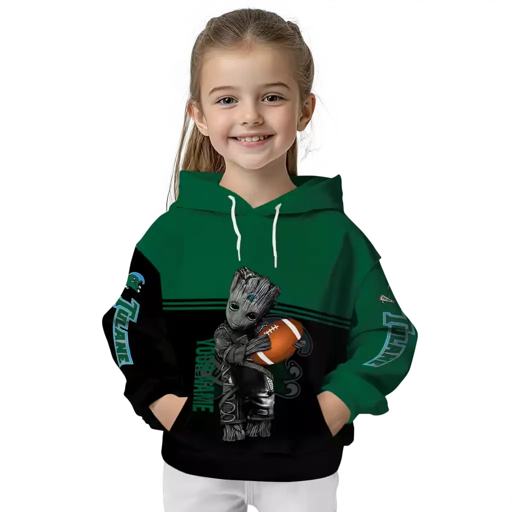 custom tulane green wave baby groot green black hoodie top rated custom tulane green wave baby groot green black hoodie top rated