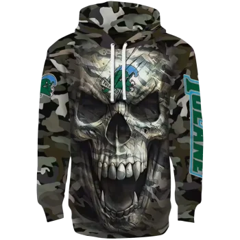 custom tulane green wave camo skull hoodie best selling