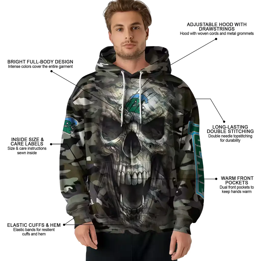 custom tulane green wave camo skull hoodie latest model custom tulane green wave camo skull hoodie latest model
