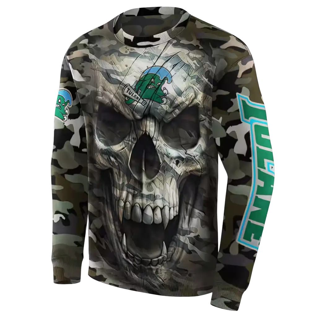 custom tulane green wave camo skull hoodie new arrival custom tulane green wave camo skull hoodie new arrival