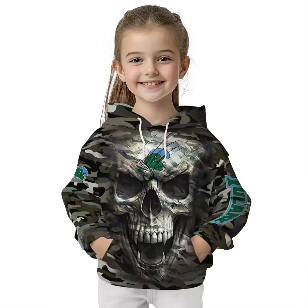 custom tulane green wave camo skull hoodie top rated custom tulane green wave camo skull hoodie top rated