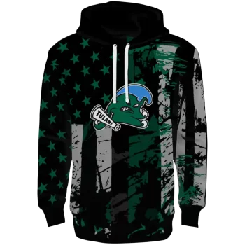 custom tulane green wave distressed flag green black hoodie best selling