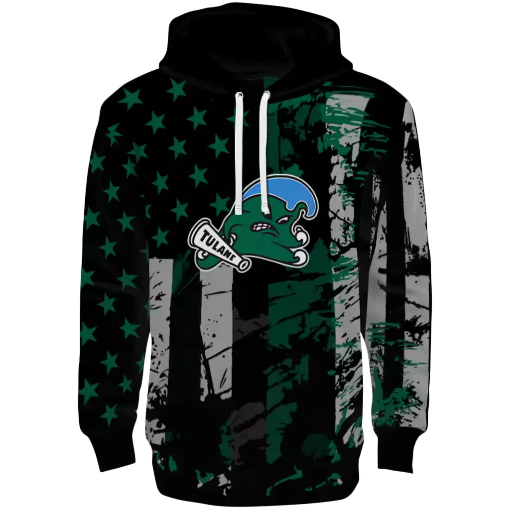 custom tulane green wave distressed flag green black hoodie best selling custom tulane green wave distressed flag green black hoodie best selling