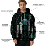 custom tulane green wave distressed flag green black hoodie best selling