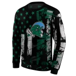 custom tulane green wave distressed flag green black hoodie best selling