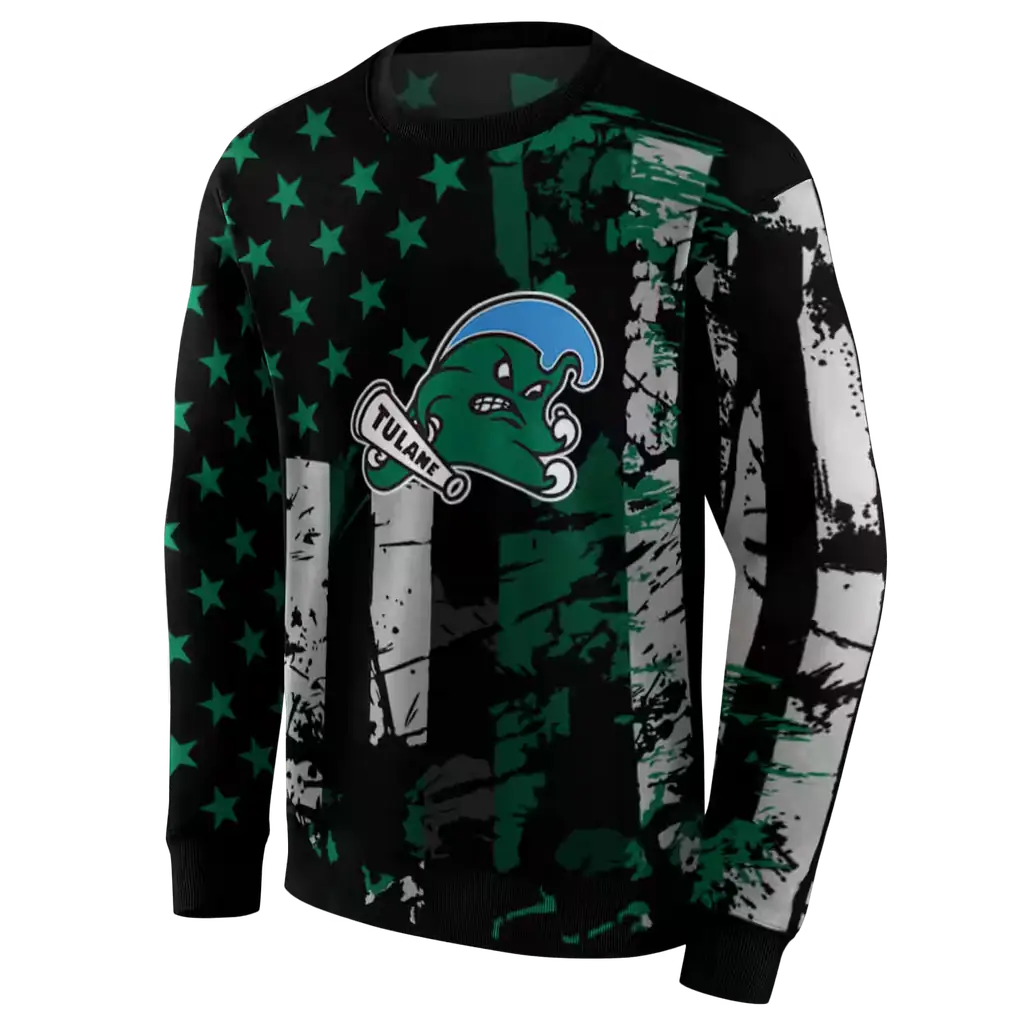 custom tulane green wave distressed flag green black hoodie new arrival custom tulane green wave distressed flag green black hoodie new arrival