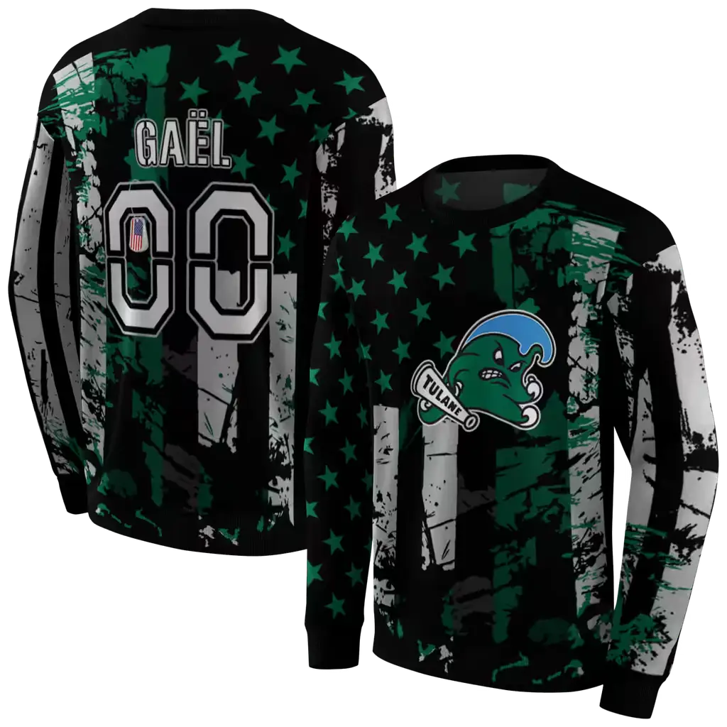 custom tulane green wave distressed flag green black hoodie premium grade custom tulane green wave distressed flag green black hoodie premium grade