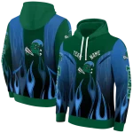 custom tulane green wave flame design green hoodie best selling