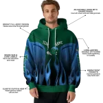 custom tulane green wave flame design green hoodie best selling