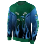 custom tulane green wave flame design green hoodie best selling