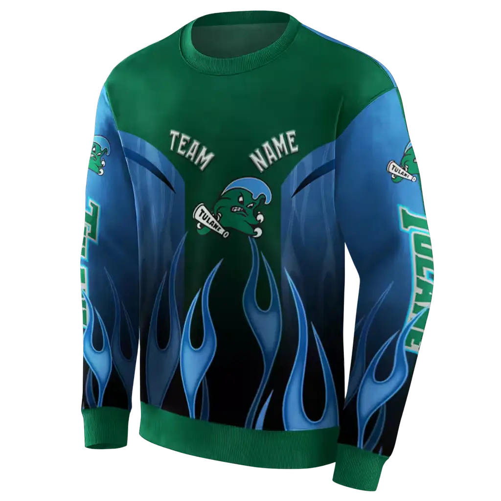custom tulane green wave flame design green hoodie new arrival custom tulane green wave flame design green hoodie new arrival