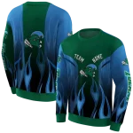 custom tulane green wave flame design green hoodie best selling