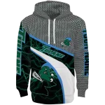 custom tulane green wave hexagonal mesh green black gray hoodie best selling