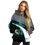 custom tulane green wave hexagonal mesh green black gray hoodie best selling