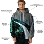 custom tulane green wave hexagonal mesh green black gray hoodie best selling