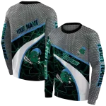 custom tulane green wave hexagonal mesh green black gray hoodie best selling