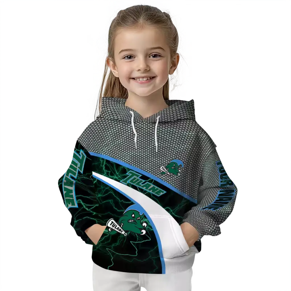 custom tulane green wave hexagonal mesh green black gray hoodie top rated custom tulane green wave hexagonal mesh green black gray hoodie top rated