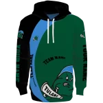 custom tulane green wave minimalist design green black hoodie best selling