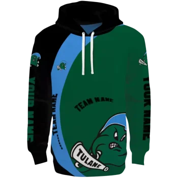 custom tulane green wave minimalist design green black hoodie best selling