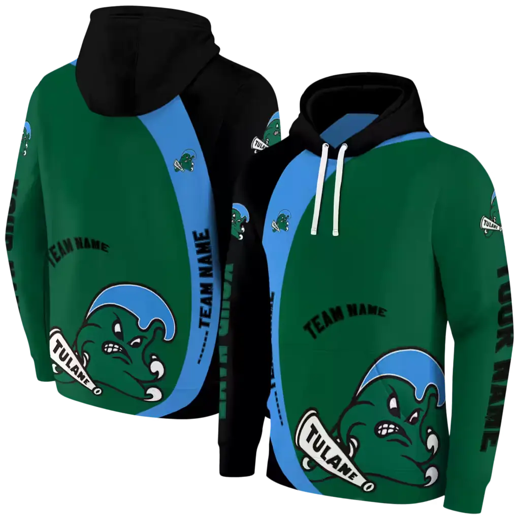 custom tulane green wave minimalist design green black hoodie fashion forward custom tulane green wave minimalist design green black hoodie fashion forward