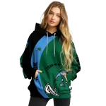 custom tulane green wave minimalist design green black hoodie best selling