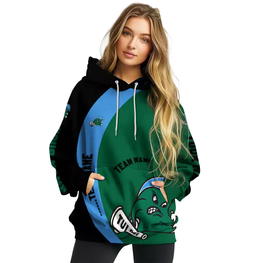 custom tulane green wave minimalist design green black hoodie high quality custom tulane green wave minimalist design green black hoodie high quality