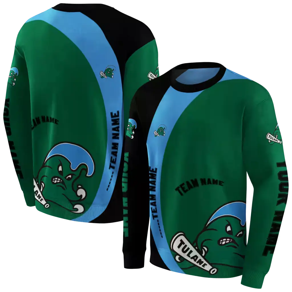 custom tulane green wave minimalist design green black hoodie premium grade custom tulane green wave minimalist design green black hoodie premium grade