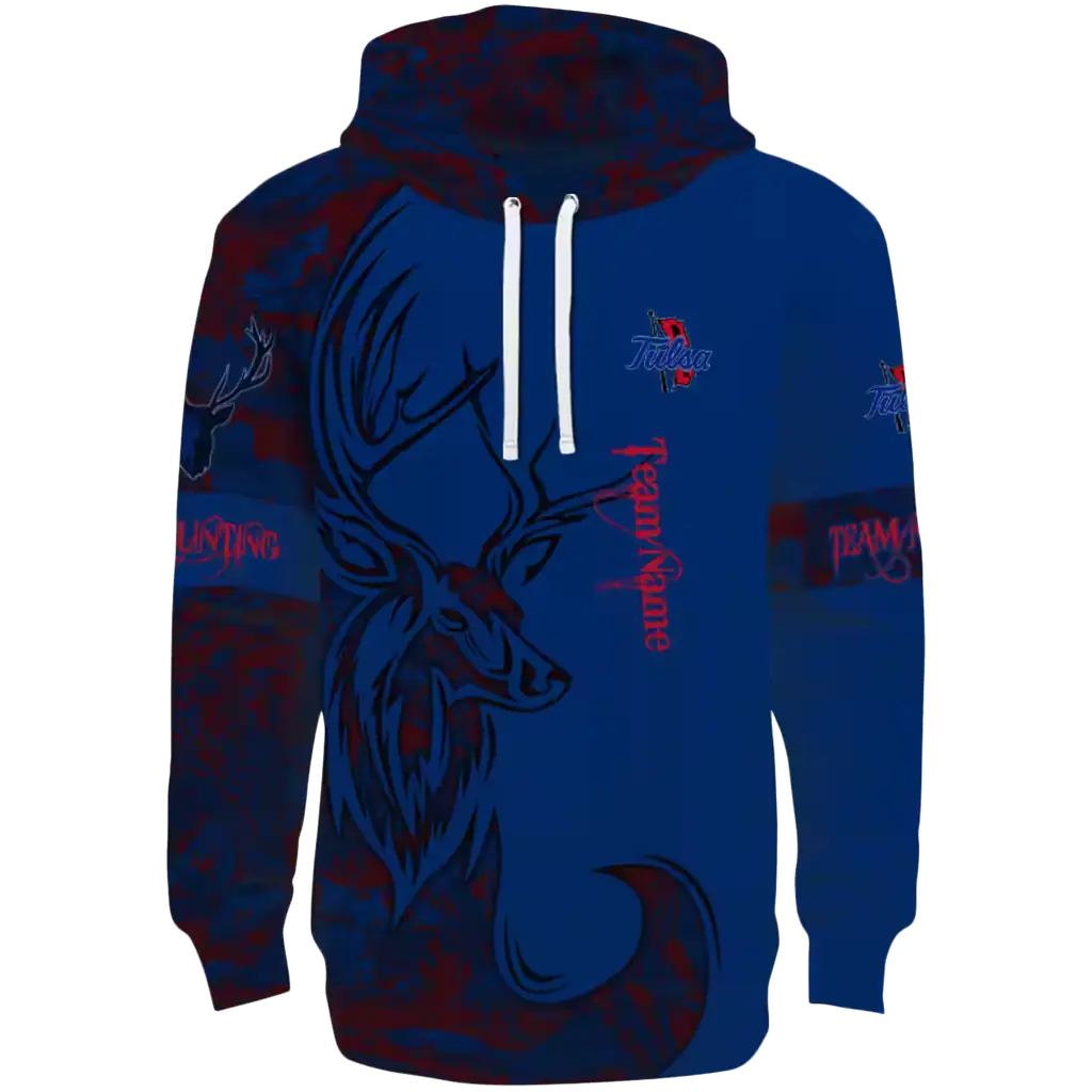 custom tulsa golden hurricane deer silhouette blue hoodie best selling custom tulsa golden hurricane deer silhouette blue hoodie best selling