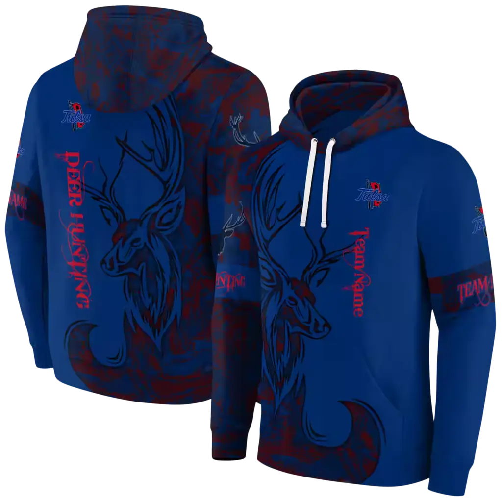 custom tulsa golden hurricane deer silhouette blue hoodie fashion forward custom tulsa golden hurricane deer silhouette blue hoodie fashion forward