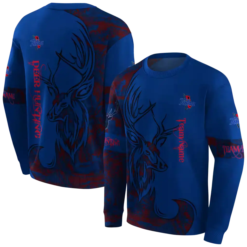 custom tulsa golden hurricane deer silhouette blue hoodie premium grade custom tulsa golden hurricane deer silhouette blue hoodie premium grade