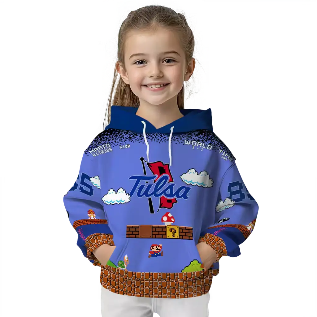 custom tulsa golden hurricane mario blue black hoodie top rated custom tulsa golden hurricane mario blue black hoodie top rated