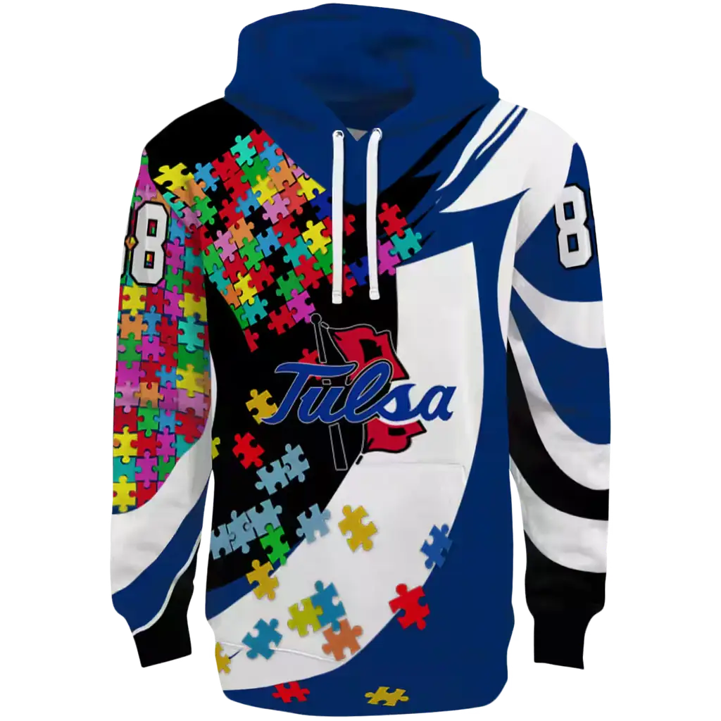 custom tulsa golden hurricane puzzle pieces blue hoodie best selling custom tulsa golden hurricane puzzle pieces blue hoodie best selling