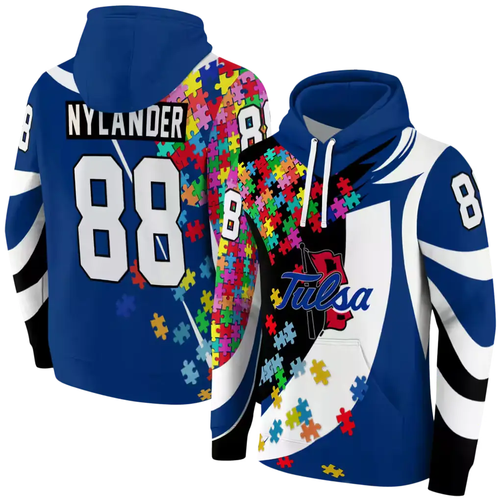 custom tulsa golden hurricane puzzle pieces blue hoodie fashion forward custom tulsa golden hurricane puzzle pieces blue hoodie fashion forward