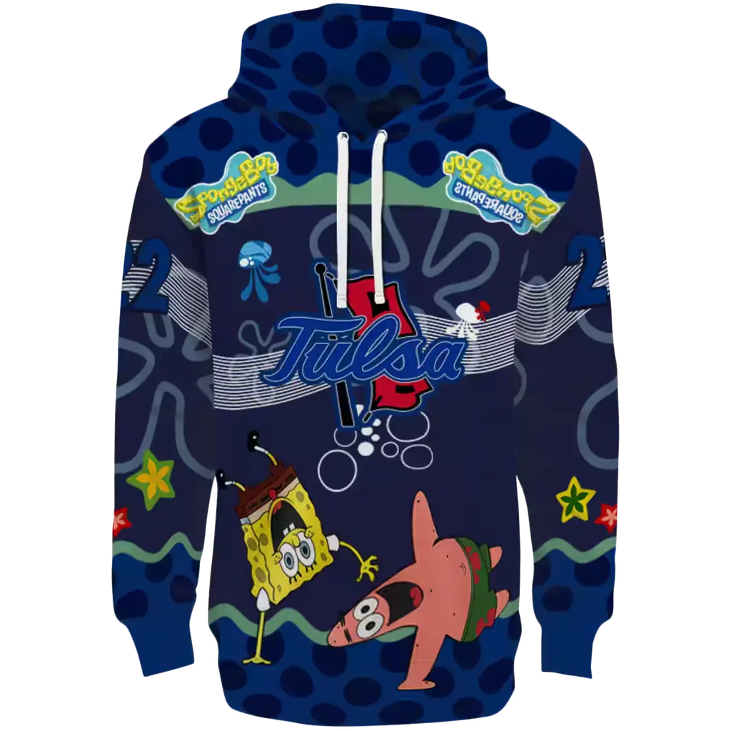 custom tulsa golden hurricane spongebob patrick star blue navy hoodie best selling custom tulsa golden hurricane spongebob patrick star blue navy hoodie best selling