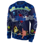 custom tulsa golden hurricane spongebob patrick star blue navy hoodie best selling
