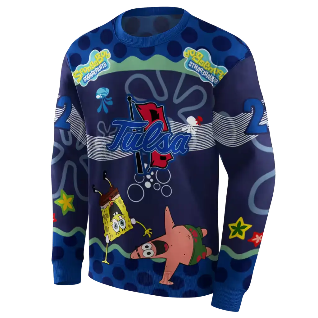 custom tulsa golden hurricane spongebob patrick star blue navy hoodie new arrival custom tulsa golden hurricane spongebob patrick star blue navy hoodie new arrival