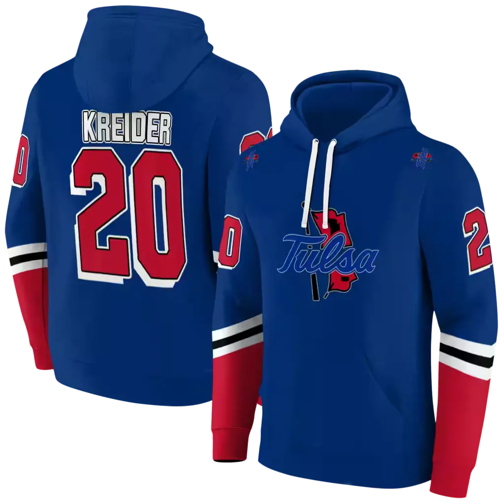 custom tulsa golden hurricane striped sleeves blue hoodie fashion forward custom tulsa golden hurricane striped sleeves blue hoodie fashion forward